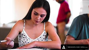 Petite tutor emma starletto gets drilled by delivery guy during session, she moans