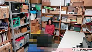 petite half black shoplifter teen caught and fucked by mall cop