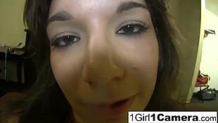 Sexy Carmen Cruise masturbates intensely, focusing on her pussy and tits close up for the camera