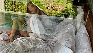 Thinking of you while touching my wet slit.