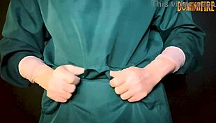 Latex gloves dominate in fetish play