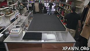 i watched sexy harlot not shy about fucking in shop contest.