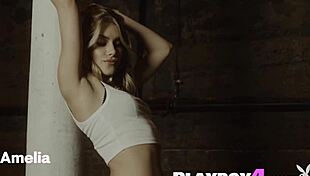 Beautiful Blonde Teen 18+ Amelia Posing with the Ball and Exposed Her Stunning Body