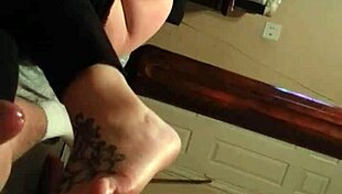 my wife gives an amazing footjob with her shoes on