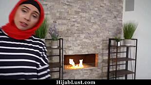 hijab stepmom lilly hall sucking stepson cock