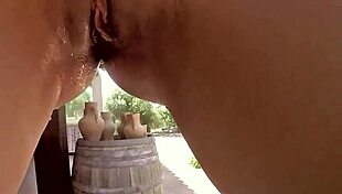 Outdoor Dildo Fun With Wet Pussy Squirting And Clothes Ripped