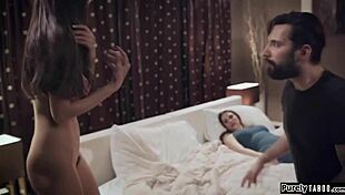 Big tit brunette discovers the creep's secret