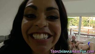 Amateur Teen Gives Blowjob To Big Cock!