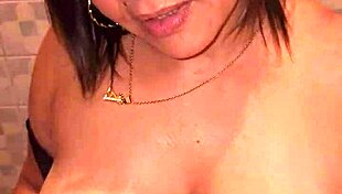 My stepmom finds me masturbating with her thong and sucks my cock part 1