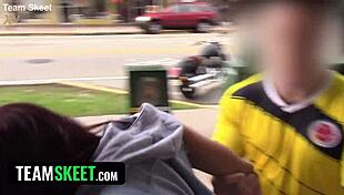 i saw a hot chick with big tits get caught stealing, and she payed the pervy guard with a creampie