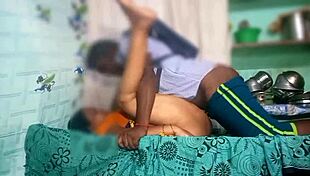 Tamil college student with long hair and her brunette teacher meet in the dorm bedroom