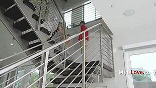 Blonde milf seduces with big tits and pussy.