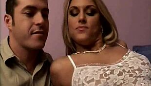 Blonde with Tits Tattoo Rides Cowgirl Fucking Ass and Rimjob for Facial