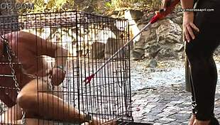 Mistress April Uses Restrained Slave