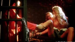 i’m a horny prisoner banging two naughty sluts in cuffs.