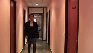 french businesswoman in an office encounter with a mature redhead