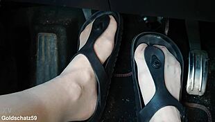 i love watching this mature german woman pump in her birkenstocks with nylon feet close up