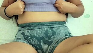 Cute Brunette Student Excites Big Natural Tits At Home