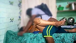 Tamil college student with long hair and her brunette teacher meet in the dorm bedroom