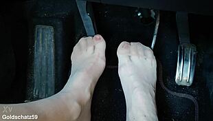 i love watching this mature german woman pump in her birkenstocks with nylon feet close up