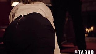 jill kassidy plays the secretary in this submission scene. petite brunette gets spanking and facial in college setting.