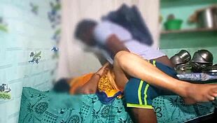 Tamil college student with long hair and her brunette teacher meet in the dorm bedroom