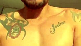 Couple performs in the building window for neighbors to watch.