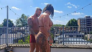 My muscular bodybuilder friend licked my big clit and fucked me hard after training