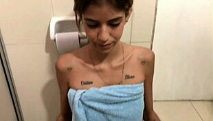 I-I got this sexy thin girl to give me a deep throat blowjob!