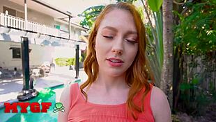 My Gf - Sexy Redhead Arietta Adams Has Her Fat Ass Bouncing As She Rides Maxs Cock By The Pool