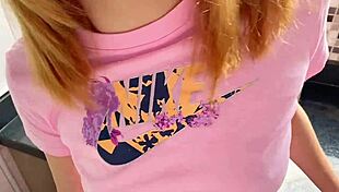 Morning coffee leads to intense doggystyle fucking in the kitchen, wearing sheer and red lingerie