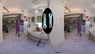 Allie Addison fucks horny landlord hard for rent in VR!