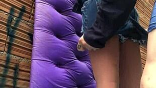 Intense ass fucking with sex toy in favela