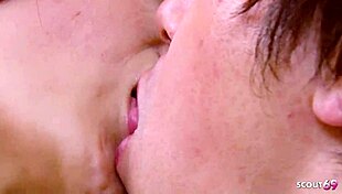 slim redhead ren minamura with long nipples takes deep cum. small japanese pussy stretched by ugly guy.