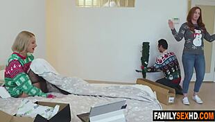 Step-dad sneaks sex with step-daughter behind stepmom's back, blonde old young masturbation pussy