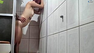 caught her bathing and ended up fucking my sister-in-law in the shower, wet pussy cum