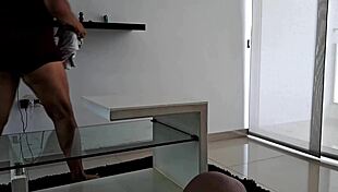 i love how my colombian milf stepmom sucks my monster cock and licks my balls in the living room.