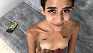 I-I got this sexy thin girl to give me a deep throat blowjob!