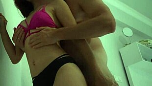 Young Teen Hugging Friend Turns Into Intense Fucking Against Wall And Sofa With Monster Cock