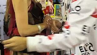 katie kush takes on elo podcast challenges, showing off her big tits