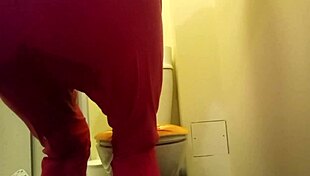 Beautiful girl repeatedly wets her panties in bedroom