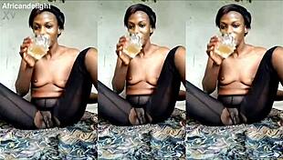 milf nikkie fucks huge eggplant and squirts