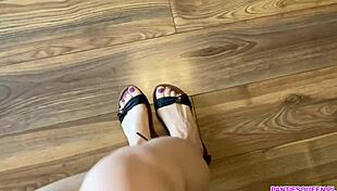 Helping My Stepbrother Cum Hard With A Wet Footjob.