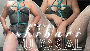 Astarioth teaches shibari harness and masturbates