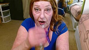 Redhaired business woman hires escort for repeated cum in mouth. Dawnskye1962 roleplays humiliation