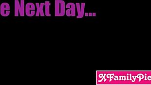 Stepmom Milf and Teen Stepdaughter Share Neighbor's Big Cock in Wild Group Action.