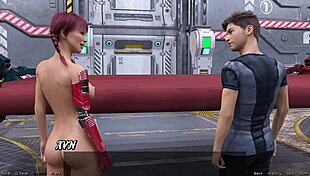 Stranded in space threesome with hot redhead!