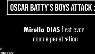 Skinny Brazilian Mirella Dias Tries First Double Anal and Vaginal Dry