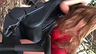 Oldest stepdaughter gives ass with sex toy