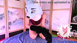 Yiffyfosque engages in fursuit worshipping and transformation roleplay with subtle crossdressing elements